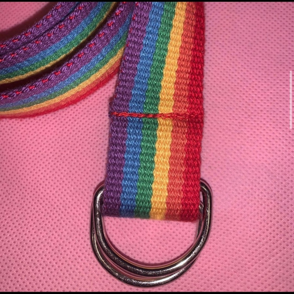 rainbow d-ring belt